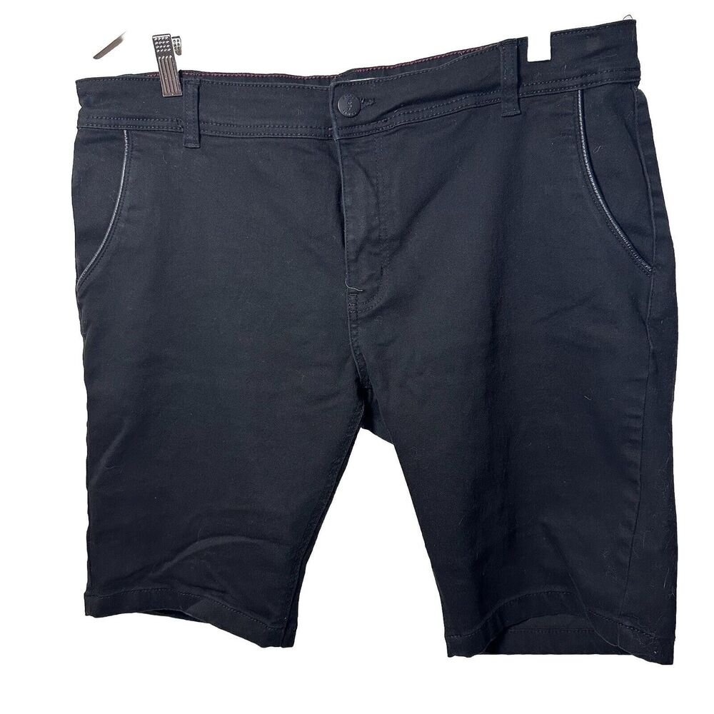 Scott James England Shorts Mens 38 Black Slim Fit Superior Stretch Chino Casual